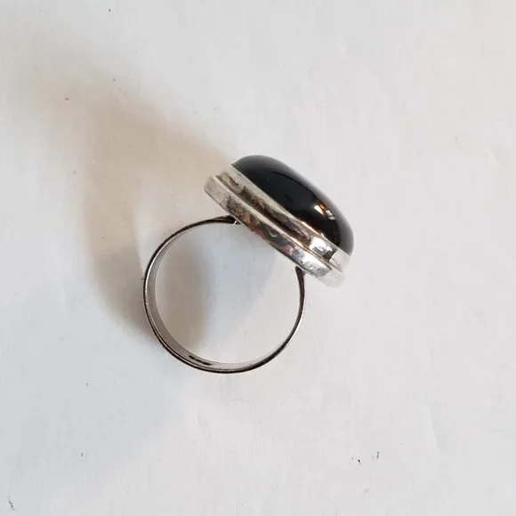 Big Unisex 925 BLACK ONYX Sterling Silver Ring Huge Large Women's Men's Jewelry - Picture 6 of 12